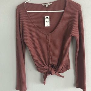 NWT! Express One Eleven Tie Front Top